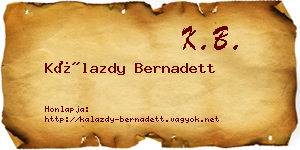 Kálazdy Bernadett névjegykártya