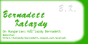 bernadett kalazdy business card